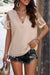 Explore More Collection - Embroidered V-Neck Short Sleeve T-Shirt