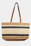 Explore More Collection - Fame Letter Graphic Striped Tote Bag