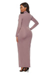 Explore More Collection - Mock Neck Long Sleeve Maxi Slim Dress