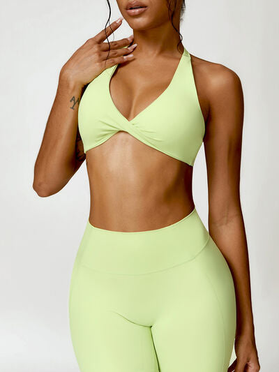 Explore More Collection - Twisted Halter Neck Active Bra