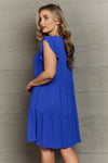 Explore More Collection - Culture Code Enchanting Elegance Full Size Peasant Neckline Tiered Dress