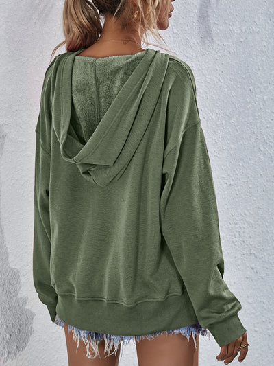 Explore More Collection - Dropped Shoulder Slit Hoodie