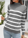 Explore More Collection - Striped Shoulder Detail Sweater