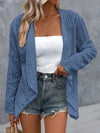 Explore More Collection - Eyelet Roll-Tab Sleeve Cardigan