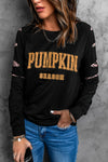 Explore More Collection - PUMPKIN SEASON Graphic  Leopard Sweatshirt