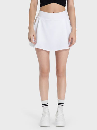 Explore More Collection - Pleated Detail Mid-Rise Waist Active Skirt