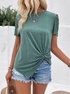 Explore More Collection - Lace Detail Short Sleeve Round Neck T-Shirt