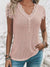 Explore More Collection - Decorative Button V-Neck Short Sleeve T-Shirt