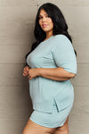 Explore More Collection - Zenana In The Moment Plus Size Lounge Set in Light Green