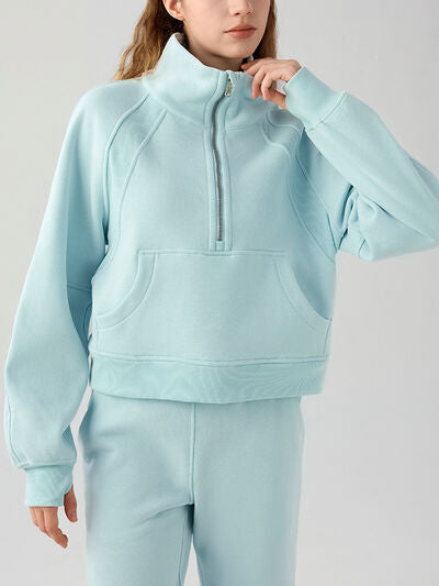 Explore More Collection - Half Zip Pocketed Active Sweatshirt