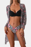 Explore More Collection - Ruched Top, Brief and Tied Cover Up Swim Set