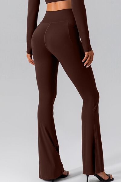 Explore More Collection - High Waist Slit Pocketed Active Pants