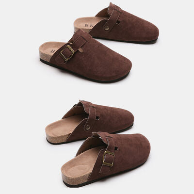 Explore More Collection - Suede Closed Toe Buckle Slide