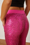 Explore More Collection - Sequin Drawstring Pants with Pockets