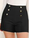 Explore More Collection - Decorative Button High Waist Shorts