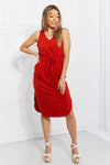 Explore More Collection - Full Size Follow Me Drawstring Sleeveless Dress