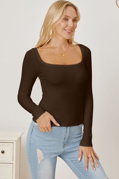 Explore More Collection - Square Neck Long Sleeve T-Shirt