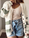Explore More Collection - Plus Size Striped Button Up Dropped Shoulder Cardigan