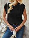 Explore More Collection - Pocketed Round Neck Knit Top