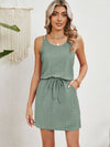 Explore More Collection - Eyelet Scoop Neck Sleeveless Dress