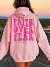 Explore More Collection - FAITH OVER FEAR Dropped Shoulder Hoodie