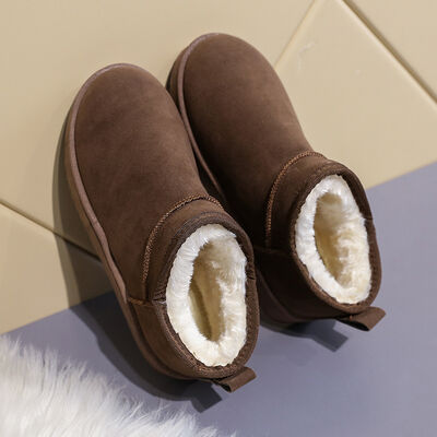 Explore More Collection - Faux Suede Thermal Lined Platform Boots