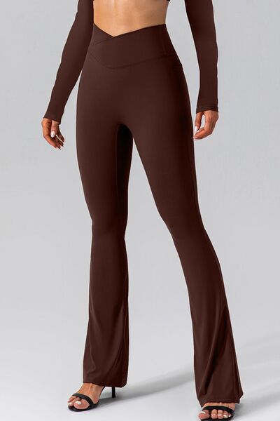 Explore More Collection - High Waist Slit Pocketed Active Pants