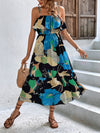 Explore More Collection - Floral Double-Strap Ruffle Hem Dress