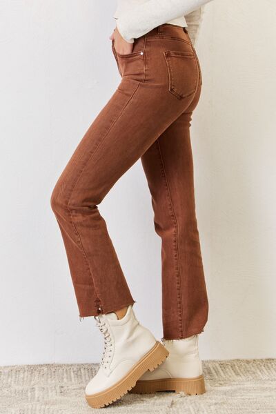 Explore More Collection - RISEN Full Size High Rise Tummy Control Straight Jeans