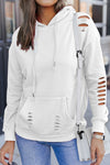 Explore More Collection - Cutout Dropped Shoulder Hoodie