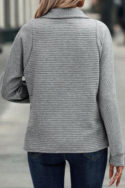 Explore More Collection - Half Zip Collared Neck Sweatshirt