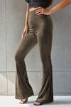 Explore More Collection - Ribbed High Waist Flare Pants