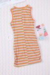 Explore More Collection - Cutout Striped Round Neck Sleeveless Dress