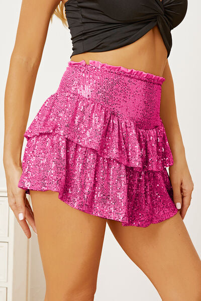 Explore More Collection - Sequin Layered Mini Skirt