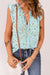 Explore More Collection - Printed Tie Neck Ruffle Trim Top