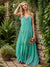 Explore More Collection - Printed Surplice Tiered Maxi Cami Dress