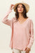 Explore More Collection - BiBi Exposed Seam V-Neck Long Sleeve T-Shirt