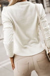 Explore More Collection - Decorative Button Round Neck Sweater