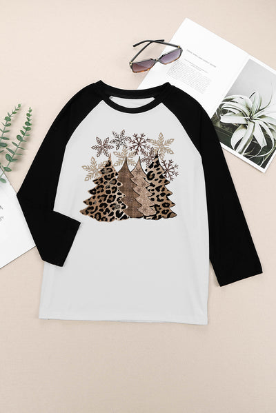 Explore More Collection - Christmas Tree Graphic Round Neck T-Shirt