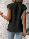 Explore More Collection - Mock Neck Cap Sleeve T-Shirt