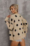 Explore More Collection - Polka Dot Open Front Cardigan