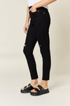 Explore More Collection - Judy Blue Full Size Distressed Tummy Control High Waist Skinny Jeans