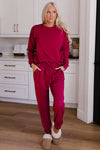 Explore More Collection - Round Neck Top and Drawstring Pants Lounge Set