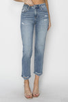 Explore More Collection - RISEN Full Size High Waist Distressed Cropped Jeans