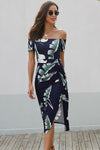 Explore More  Collection - Slit Printed Off-Shoulder Midi Dress