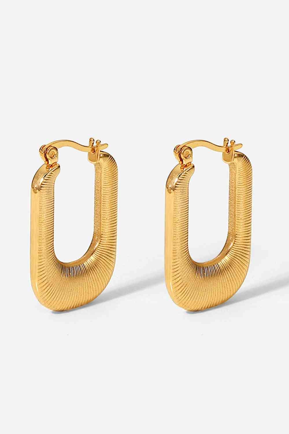 Explore More Collection - Good Luck Charm Screw-Thread U-Shaped Earrings