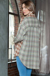 Explore More Collection - Plaid Collared Neck Long Sleeve Shirt