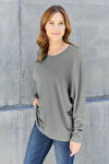 Explore More Collection - Double Take Full Size Round Neck Long Sleeve T-Shirt