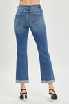 Explore More Collection - RISEN Full Size Button Fly Cropped Bootcut Jeans