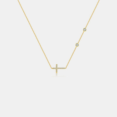 Explore More Collection - Zircon 925 Sterling Silver Cross Necklace